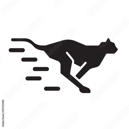 Running cheetah with speed lines