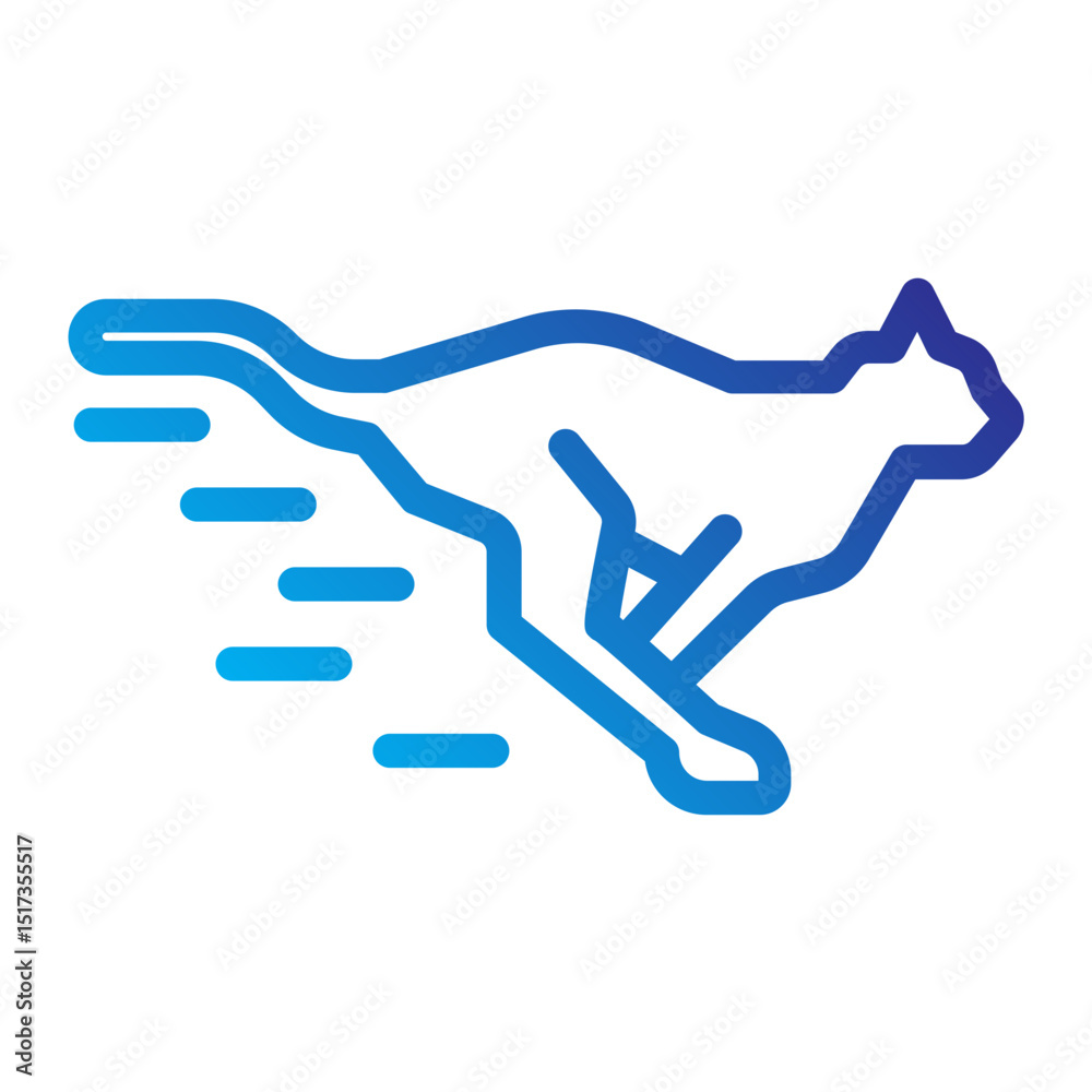 Obraz premium Running cheetah with speed lines