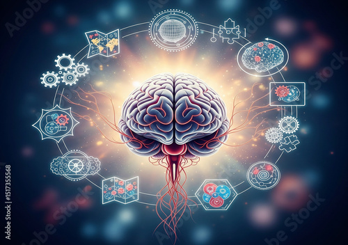 Human Reasoning, Mental Models and Cognitive Science, concept illustration. photo