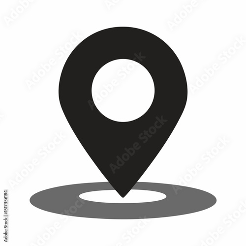 Map pointer with pin icon
