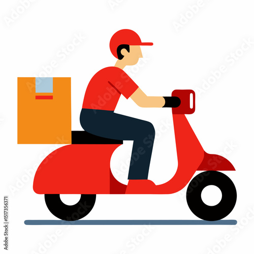Delivery man on a scooter