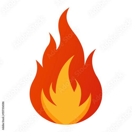 Fire vector on white background 