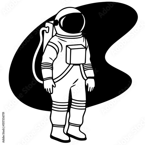 Cartoon astronaut silhouette