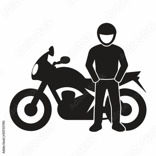 Silhouette of a man riding a motorcycle