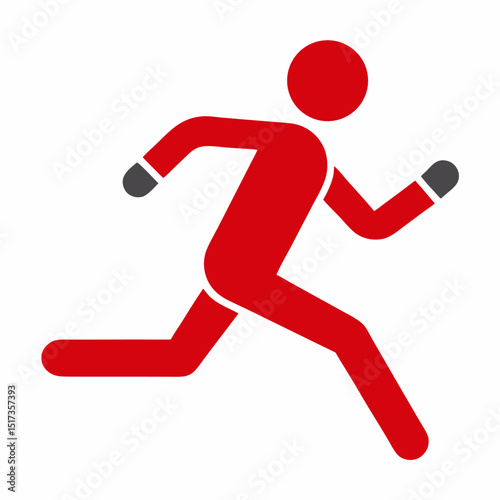 Run vector on white background