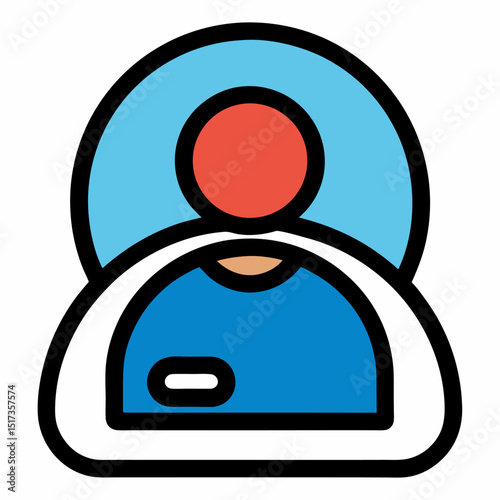 User profile sign web icon with check mark glyph. User authorized illustration design item. Straight style design icon.