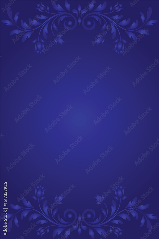 Elegant blue floral frame background design Elegant blue floral frame background design
