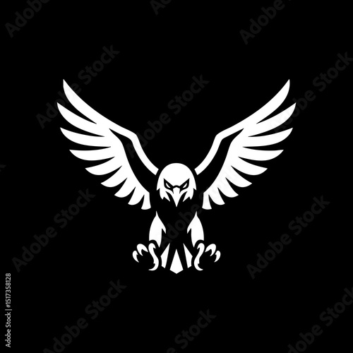Eagle Logo with Wings Symbol Front View