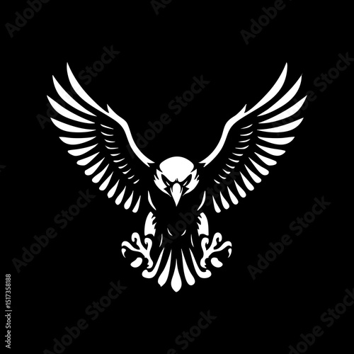 Eagle Logo with Wings Symbol Front View