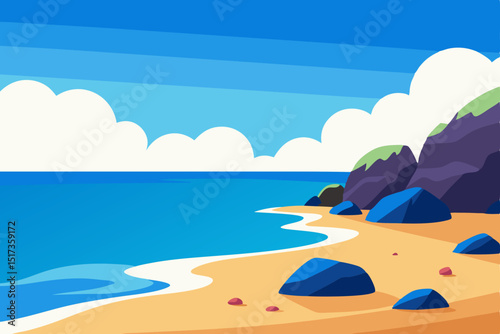 a-beach-scene-with-rocks-and-the-ocean-in-the-back.svg