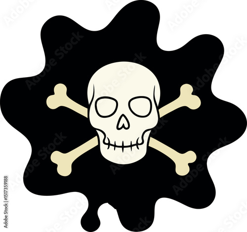 Minimalist Skull and Bones Line Drawing Vector Artwork