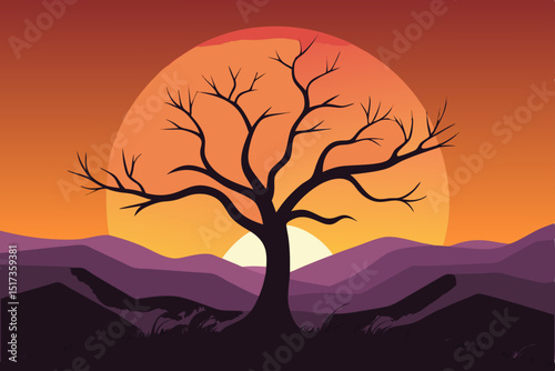 beautiful-silhouette-leafless-tree-and-sunset-sky-.svg