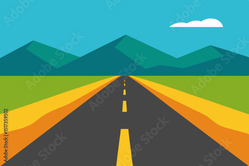 empty-road-among-field-and-mountains-.svg