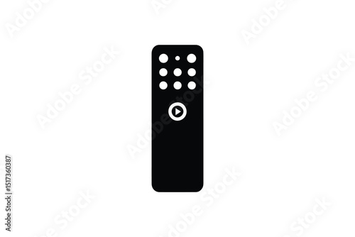 Remote vector silhouette isolated in white background