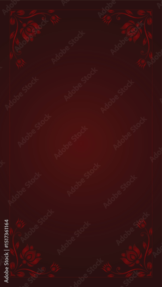 Elegant red floral frame background design Elegant red floral frame background design