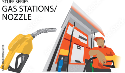 illustration vector of gas station nozzle