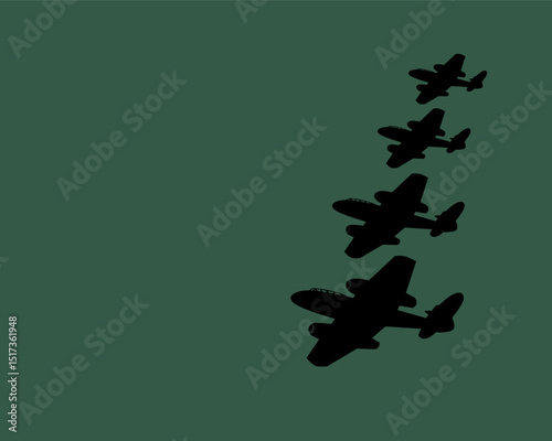 military jet fighter retro vector art illustration 