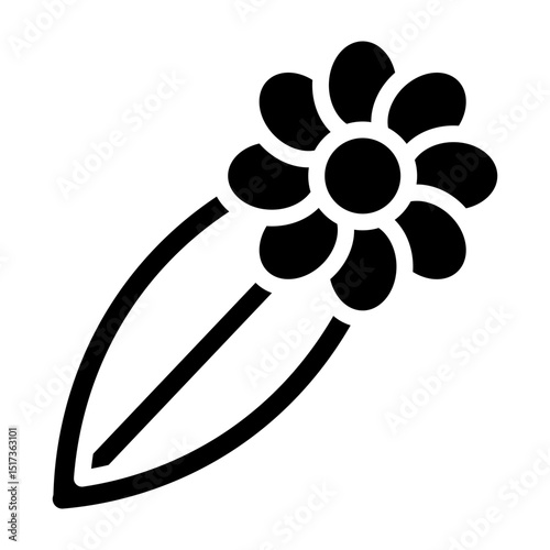 Hair Clip Vector Glyph Icon Design