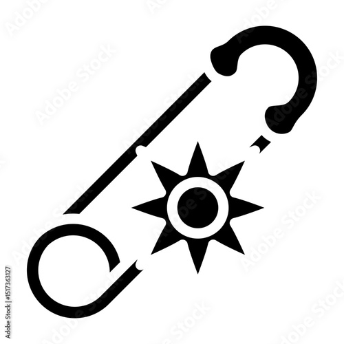 Brooch Vector Glyph Icon Design