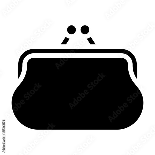 Coin Purse Vector Glyph Icon Design