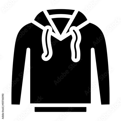 Hoodie Vector Glyph Icon Design