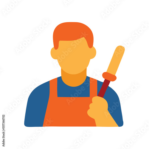 Illustration of a repairman holding a screwdriver, embodying professionalism and service