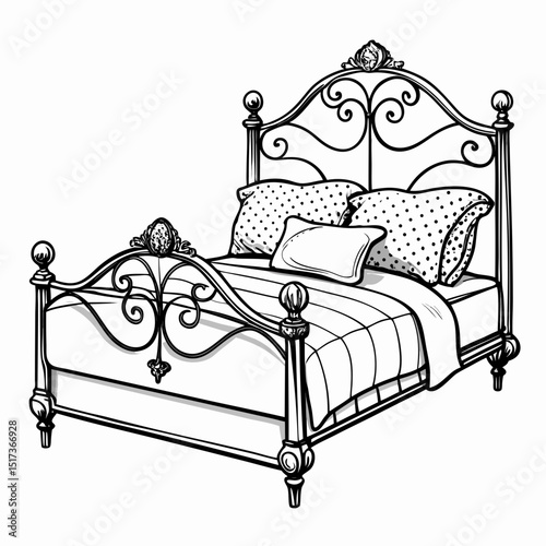 bed isolated on white