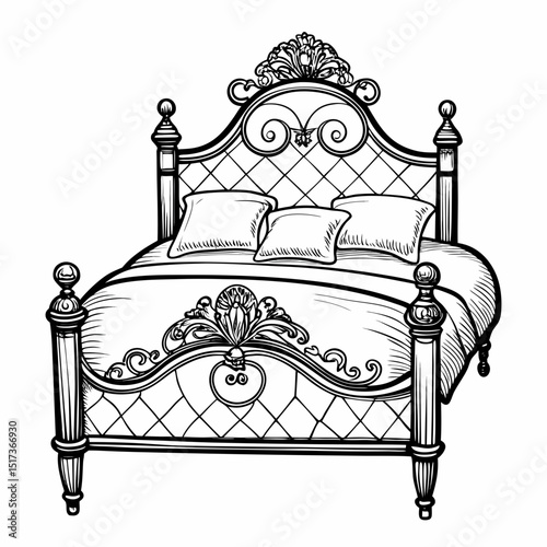 antique furniture isolated on white background