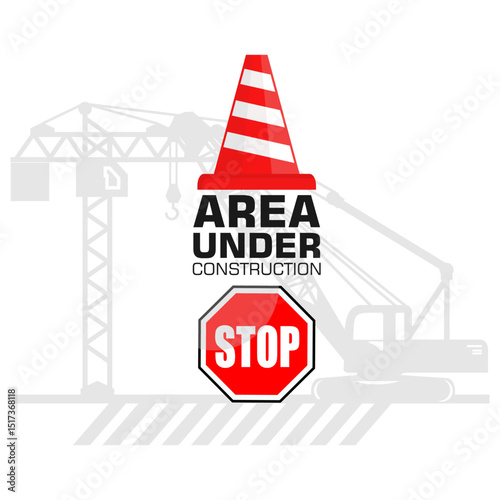 Area Under Construction, work in progress, board vector