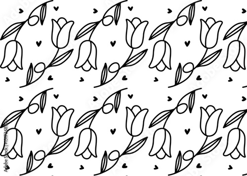 seamless pattern with Tulips