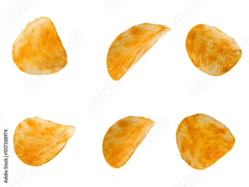 Fotografie Potato chips isolated on white background