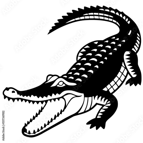 Cartoon crocodile silhouette