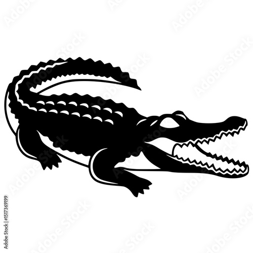 Cartoon crocodile silhouette