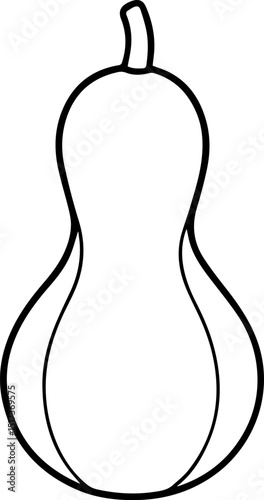 bottle gourd outline vector illustration line art