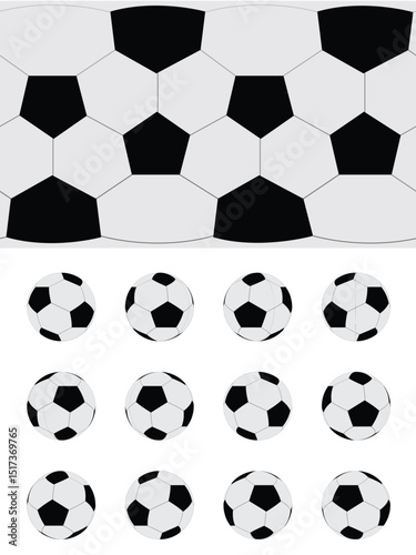 Soccer Ball Spinning Frame Sequence and Texture Vector