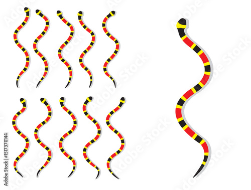 Coral Snake Animal Animation Sequence Cartoon Vector