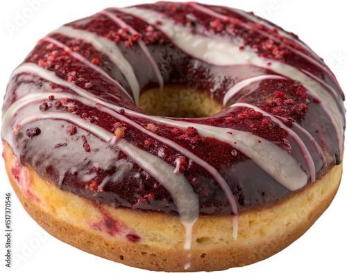 Chocolate and Raspberry Marble Donut