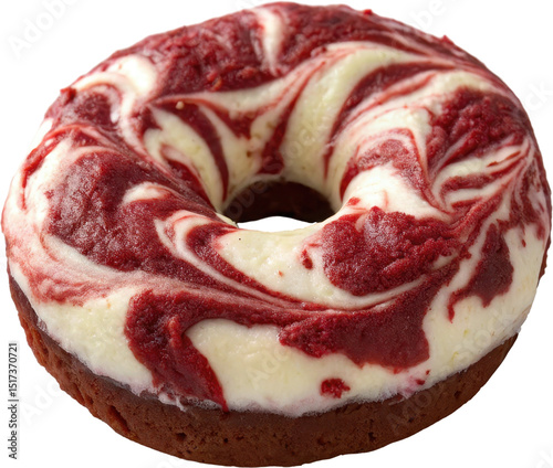 Red Velvet and Cream Cheese Marbled Donut