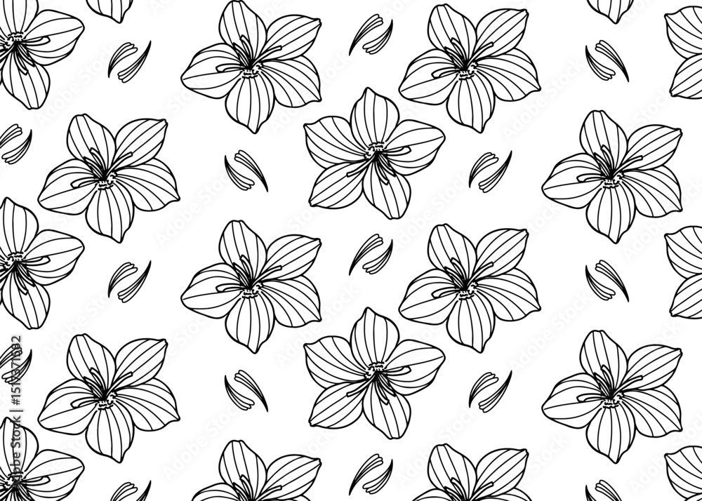 Obraz premium seamless pattern with Saffron flowers 