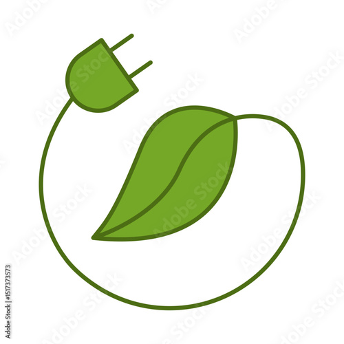 Green Energy Line Icon. Concept of Green Technology, Climate Change, Global Warming, CO2 Neutral Editable Stroke Icon