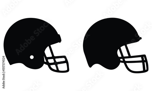 American Football Helmet Silhouette Vector, Football helmet icon, Helmet Clip art vector