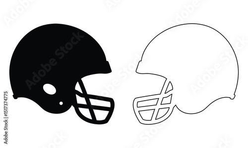American Football Helmet Silhouette Vector, Football helmet icon, Helmet Clip art vector