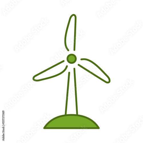 Windmill Line Icon. Concept of Green Technology, Climate Change, Global Warming, CO2 Neutral Editable Stroke Icon