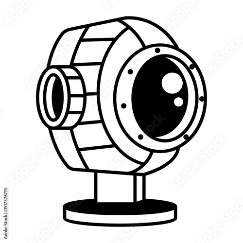 An outline style icon of eye scanner  
