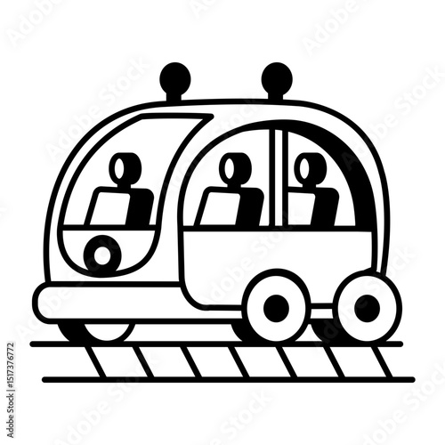 An outline style icon of futuristic vehicle