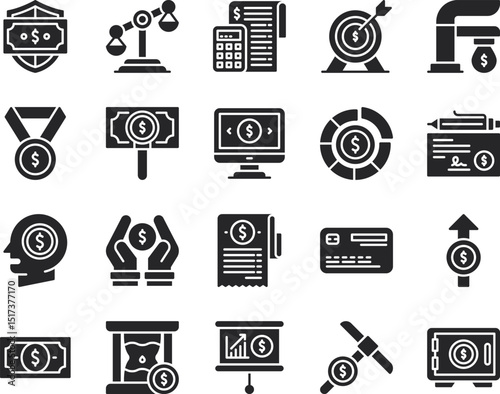 set of black icons