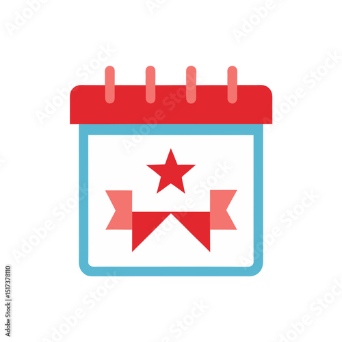 calendar with star and ribbon icon symbolizing imp 