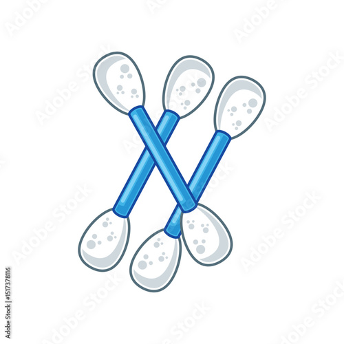 cartoon vector illustration of cotton buds