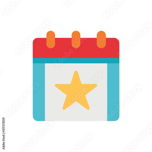 calendar with star icon representing special date 