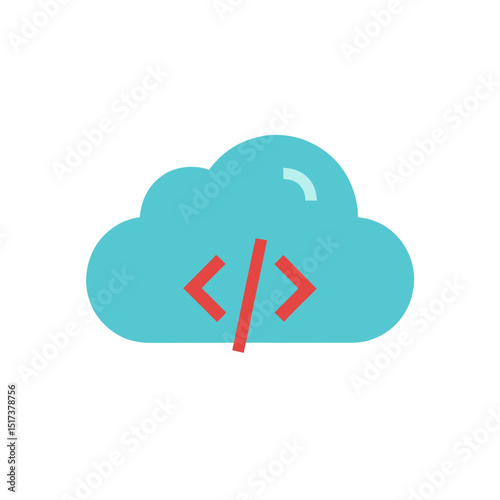 cloud with code brackets icon representing cloud 
